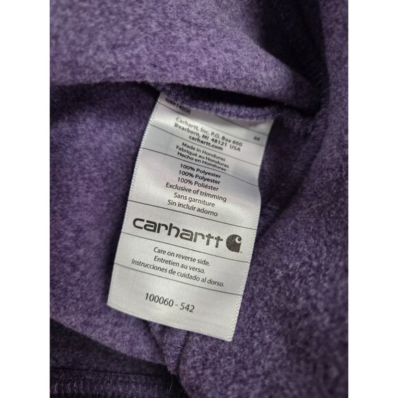 Carhartt For Women Fleece Vest Small 4/6 Full Zip Purple Pockets Polyester - Picture 2 of 4